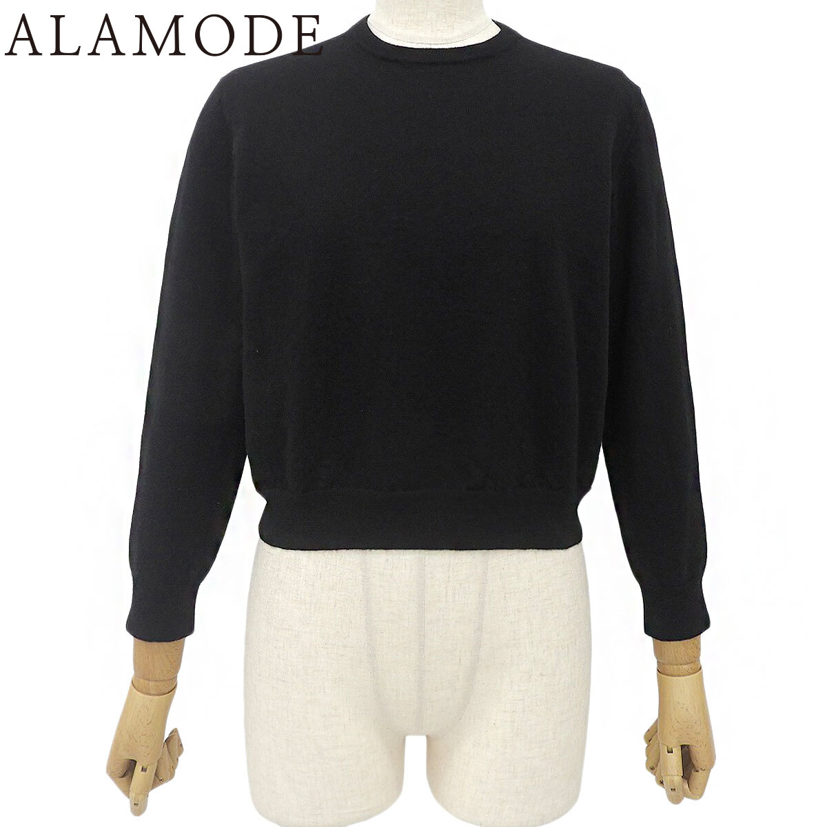 BALENCIAGA(バレンシアガ) バックロゴクルーネックニット 編み物/プルオーバー 2018年 御召しもの 流行り物 長袖 M 黒いこと黒 565750 レディース 40802193113【中古】【アラモード】