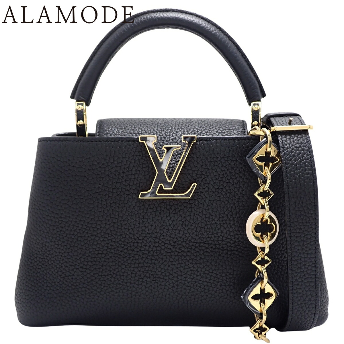 LOUIS VUITTON(ルイ・ヴィトン) カプシーヌBB ハンドバック 2WAY 肩部 肩かけ 曲がった掛け モノグラムフラワーチェーン トリヨンレザー 黒いこと黒 ゴールド金具 M14970 レディース 40802193193【中古】【アラモード】