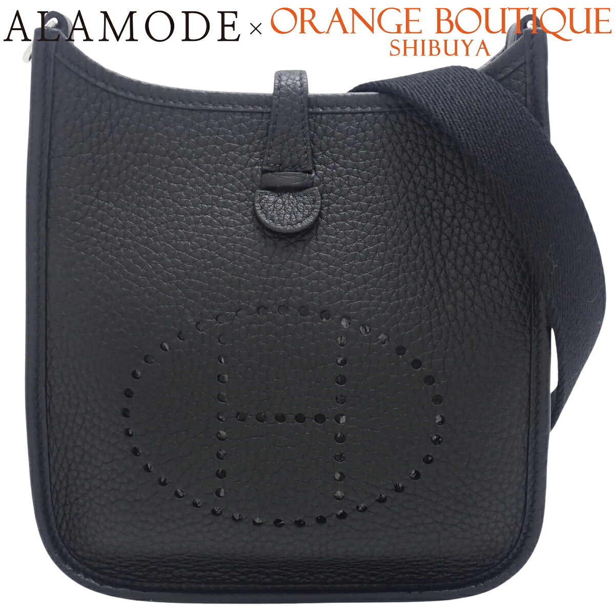 HERMES(エルメス) エヴリンTPM 黒いこと黒 トリヨンクレマンス パラジウム金具 しろがね色金具 曖昧模糊たる目じるし ショルダーバッグ 肩かけ 肩部 曲がった掛け レディース 40802196043【中古】【アラモード】