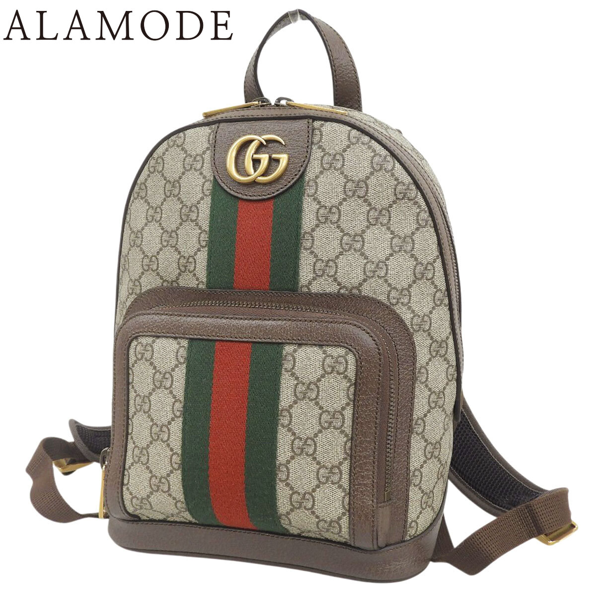 GUCCI(グッチ) オフィディア GG スモール バックパック リュックサック/バックパック デイパック ショルダー 肩掛け シェリーライン GGスプリームキャンバス レザー ベージュ/エボニー ブラウン茶 ゴールド金具 547965 レディース 40802196324【中古】【アラモード】|ALAMODE