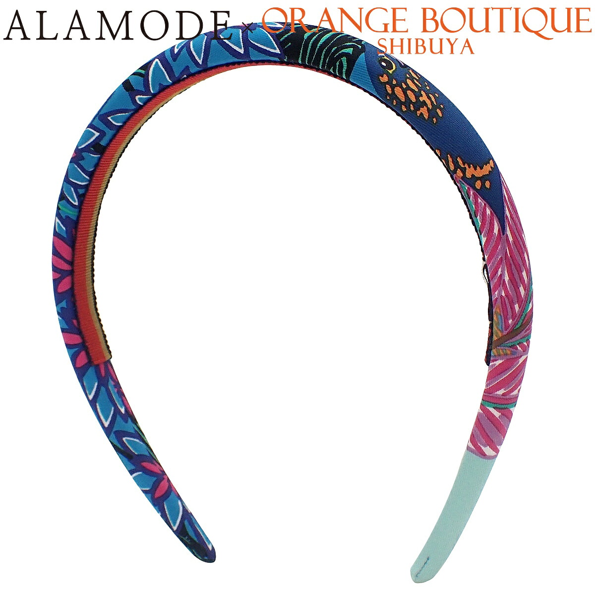 HERMES(エルメス) エルザ Wild Singapore ワイルド・シンガポール ブルー青 マルチカラー シルク ヘアアクセサリー カチューシャ ファッション小物 アパレル レディース 40802205155【アラモード】|ALAMODE
