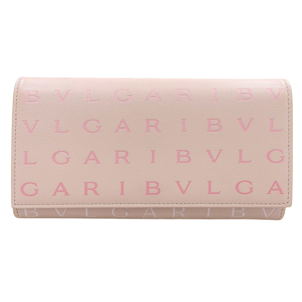 BVLGARI(ブルガリ) ロゴマニア 二つ折り 長財布 ロングウォレット 2つ折り 小物 レザー ピンク ゴールド金具 レディース 40802190208【中古】【アラモード】｜ALAMODE