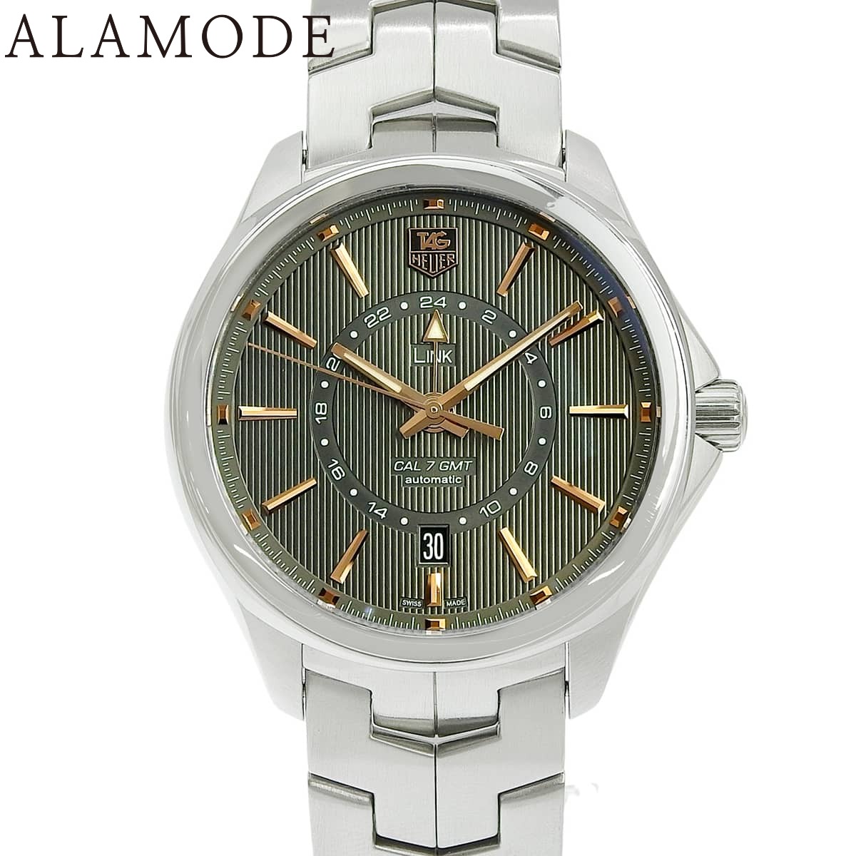 【保証書付】タグホイヤー リンク GMT キャリバー7 WAT201C.BA0951 SS グレー 自動巻き メンズ 41100108510【中古】【アラモード】|ALAMODE