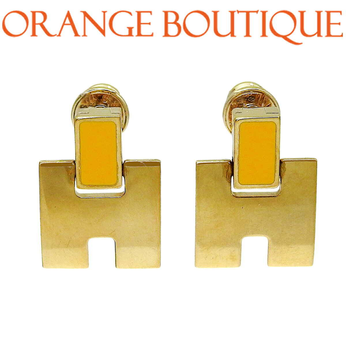 HERMES(エルメス) アイリーン ピアス メタル(GP) ピアス アクセサリー ジュエリー Hモチーフ イエロー黄 ゴールド金 レディース 40802206646【中古】【アラモード】｜ALAMODE