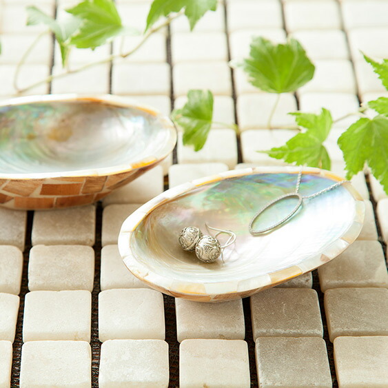 アンティーク シェル モチーフ 陶器  トレイ トレー Vintage Shell Silver Tray (B007)/ビンテージ シェル モチーフ