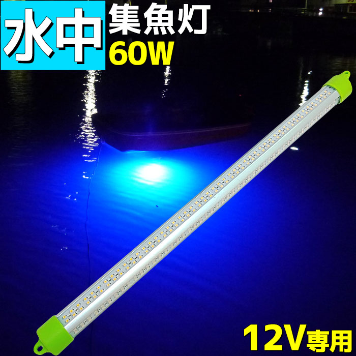 水中集魚灯 Led 集魚灯 水中ライト 水中灯 アジ 12v シラスウナギ 専用 Ledライト 60w 9600lm ブルー レッド グリーン イエロー ホワイト 船舶 釣り Ledライト ライト 集魚ライト 釣果 シラスウナギ 船舶ライト タチウオ アジ シラウオ イカ アオリイカ 夜焚き 堤防釣り