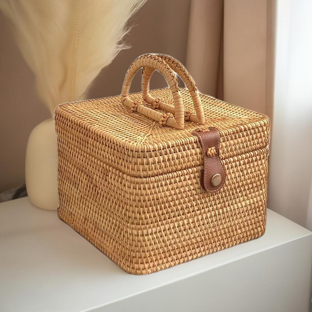 楽天市場】バスケット かごバッグ 手編み ラタン 籐 天然素材
