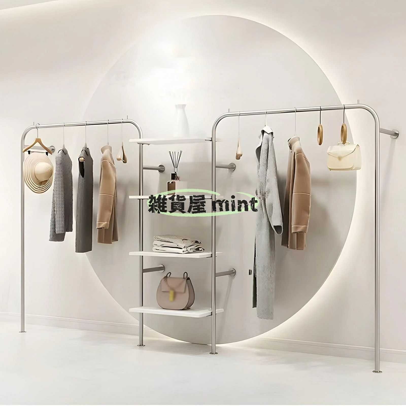 壁掛け洋服ラックハンガー レール クリエイティブ クローゼット ロッド 小売 衣類 棚 ディスプレイ スタンド ブティック 衣料品店 コートラック 衣類収納 吊り下げラック 乾燥ラック 衣類ハンガー ポール (Size : 400*170cm)｜ALASTIME