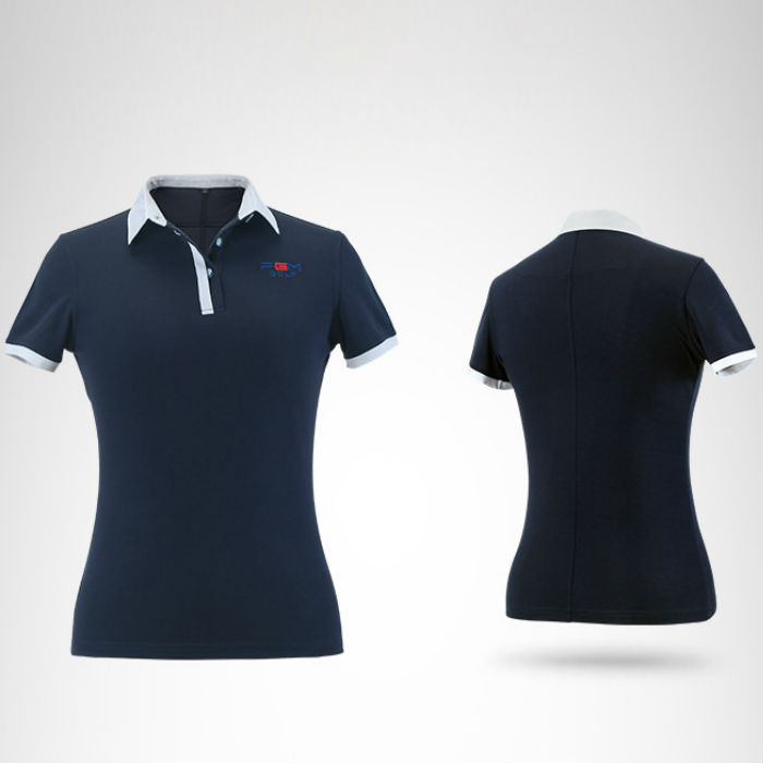 navy blue golf shirt