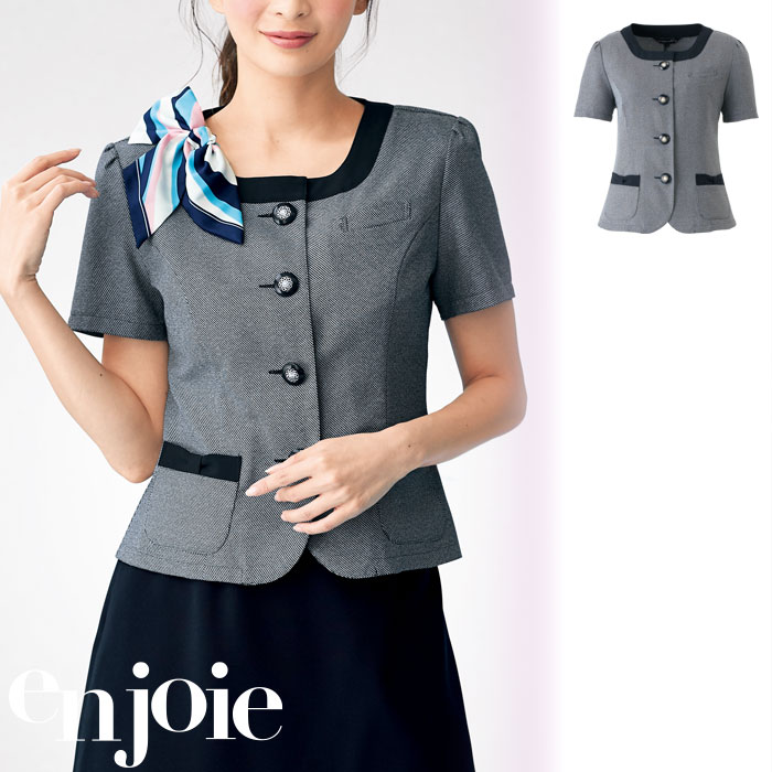 【特価】 事務服 enjoie 26520 アンジョア オーバーブラウス ホームクリーニング 洗える 洗濯 リクルート 女子制服 人気 カラー 売れ筋 ネイビー 5号 ～ 25号