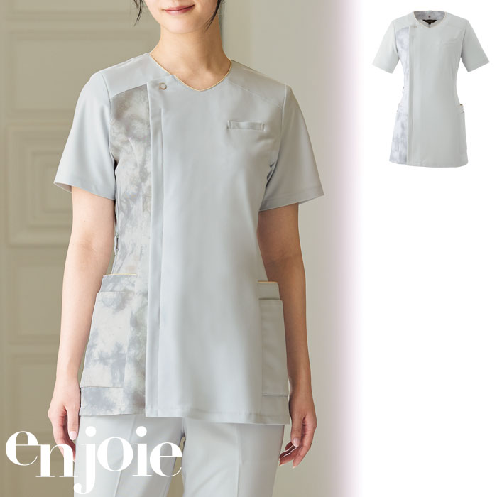 【特価】 事務服 enjoie 42105 アンジョア スクラブ 介護ホーム洗い濯ぎ 洗える 洗い濯ぎ リクルート うしろ帯ユニフォーム 一般受け 色合い 売れ筋  内燃機関薄墨色 S ～ 3L