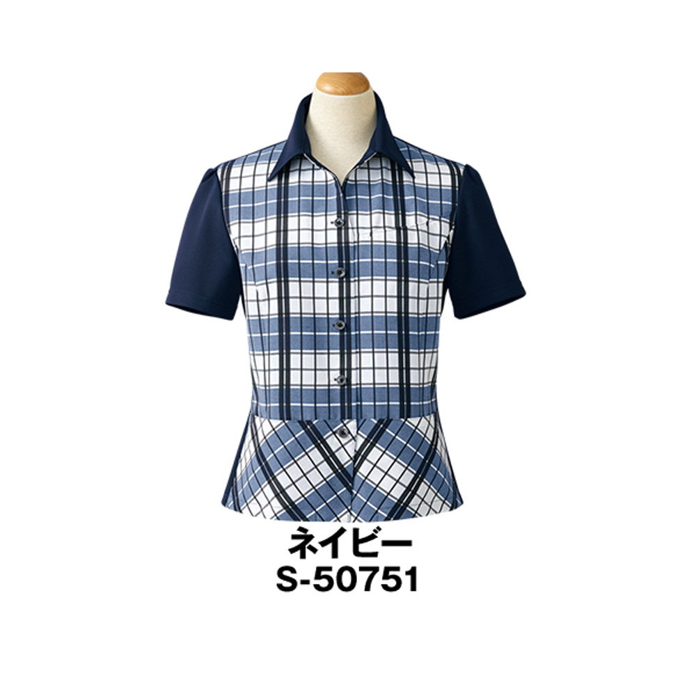 S50751事務服オーバーブラウス