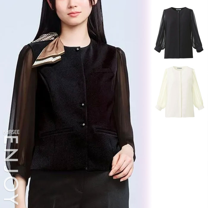 【特価】 事務服 八分袖トップ NSB078 カーシーカシマ 養護ホーム洗い濯ぎ 洗える 洗い濯ぎ リクルート お嬢さんユニフォーム 売れ筋  米国海軍 黒いこと 5号 ～ 19号