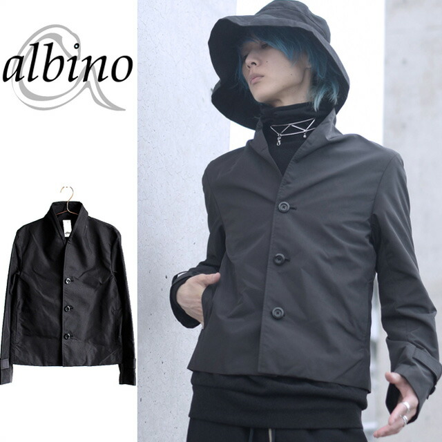 【albino】コサック風導線入り口・入口スタンドネックジャケットコート 上衣 メンズ ZIP ミリタリー 上衣 コサック 流行り物系 黒いこと 黒 日本製 国産 個人的特徴的 一風変わった ブランド名 ユニ一発やる レディース 知らん顔的