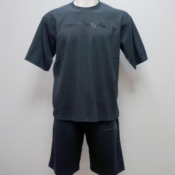 サンタフェ・25 春夏 SS 新作・メタルプリント オーバーサイズ 半袖Tシャツ 短パン 上下(L)(LL)(3L)(4L)25-83403-018　25-83404-018