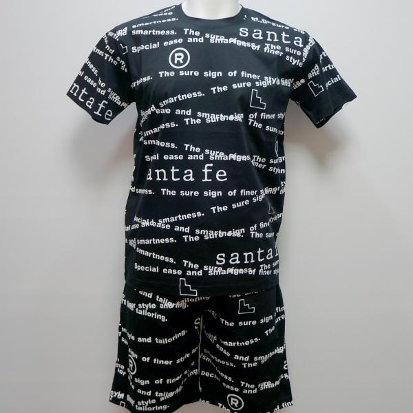 サンタフェ・25 春夏 SS 新作・コットンスムース 総柄プリント 半袖Tシャツ 短パン 上下(L)(LL)(3L)(4L)25-83801-019　25-83802-019