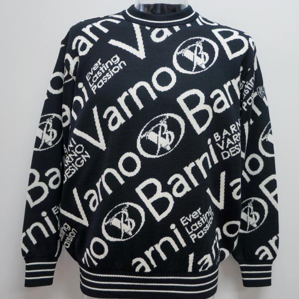 (SALE)バーニヴァーノ・23 秋冬 AW 新作(3L)斜めBVロゴ 丸首 セーター(3L)BAW-MSW-4817-09-3L BARNI VARNO