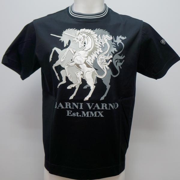 バーニヴァーノ・ユニコーン刺しゅう 半袖 ティーシャツ(M)(L) 26 春夏 SS 新作 BSS-PTH5530-09 BARNI VARNO (M)(L)