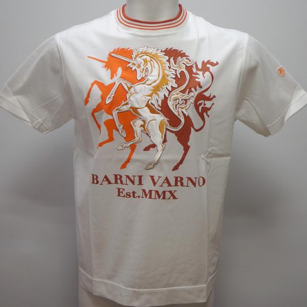 バーニヴァーノ・ユニコーン刺しゅう 半袖 ティーシャツ(M)(L) 26 春夏 SS 新作 BSS-PTH5530-35 BARNI VARNO (M)(L)