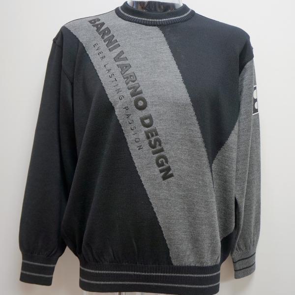 (SALE)バーニヴァーノ・23 秋冬 AW 新作(M)(L)BV柄 丸首 セーター(M)(L)BAW-MSW-4831-07 BARNI VARNO|aldo洋品店