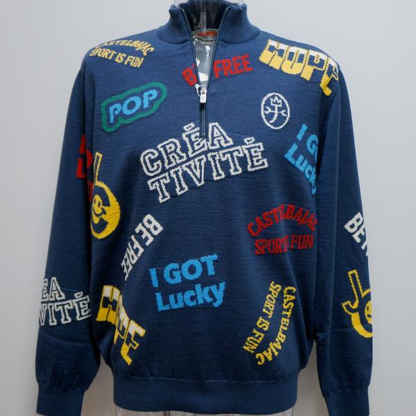 (SALE)カステルバジャック スポーツ・23 秋冬 AW・新作・POP総柄 裏付き セーター(L)(LL)7233461116-59