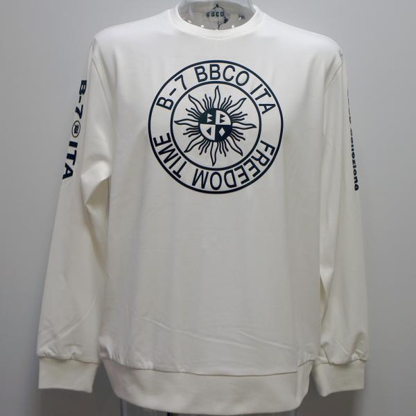 BBCO ビビコ 24 春夏 SS 新作・エンブレムプリント トレーナー(52)(3L)41-6501-01-01-52｜aldo洋品店