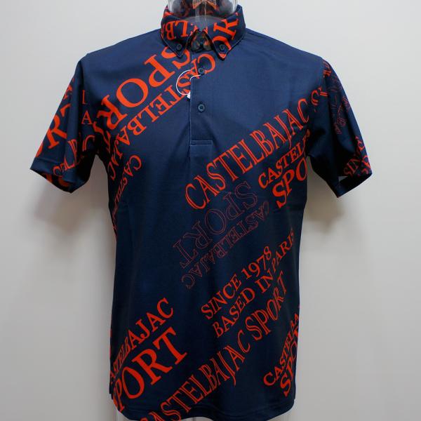 カステルバジャック スポーツ・24 春夏 SS・ロゴ総柄 半袖ポロシャツ(M)(L)(LL)7234174110-59