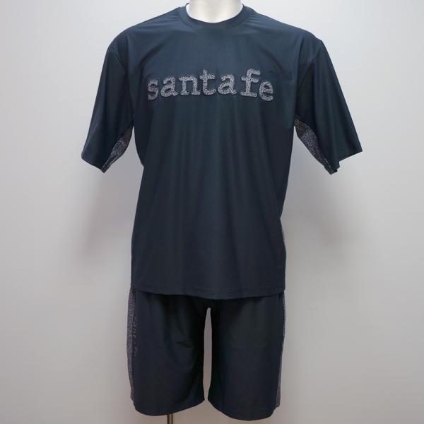 サンタフェ・26 春夏 SS 新作・ヒョウ柄切り替え オーバーサイズ 半袖Tシャツ 短パン 上下(L)(LL)(3L)(4L)26-85416-019　26-85418-019