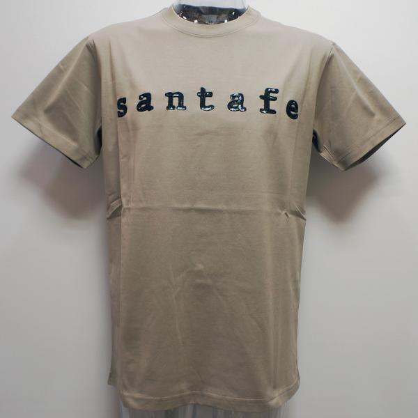 サンタフェ・24 春夏 SS 新作・40/2天竺 スパンコールロゴ 半袖Tシャツ(L)(LL)(3L)24-81812-056