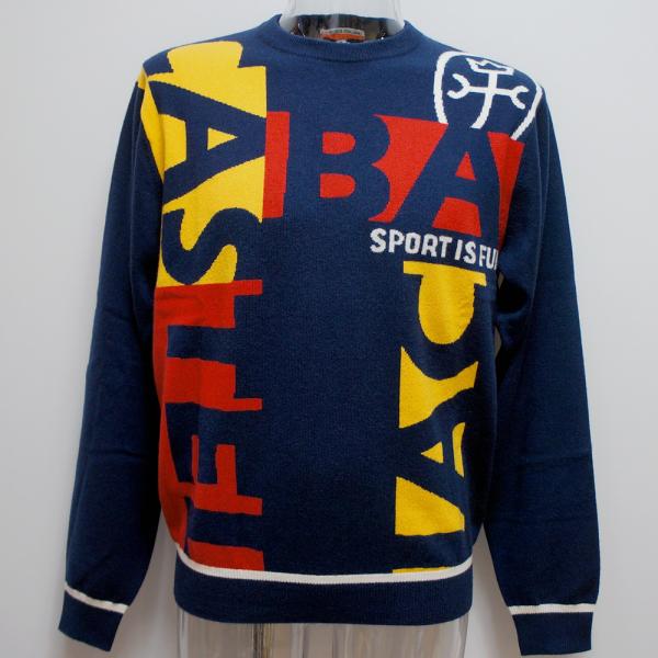カステルバジャック スポーツ・23 秋冬 AW・新作・カシミヤ100 大柄ロゴ セーター(M)(L)(LL)7233461115-59