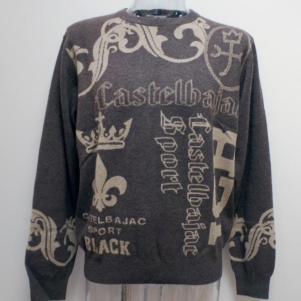 カステルバジャック スポーツ・23 秋冬 AW・新作・カシミヤ100 ロゴ柄 セーター(M)(L)7233461151-19