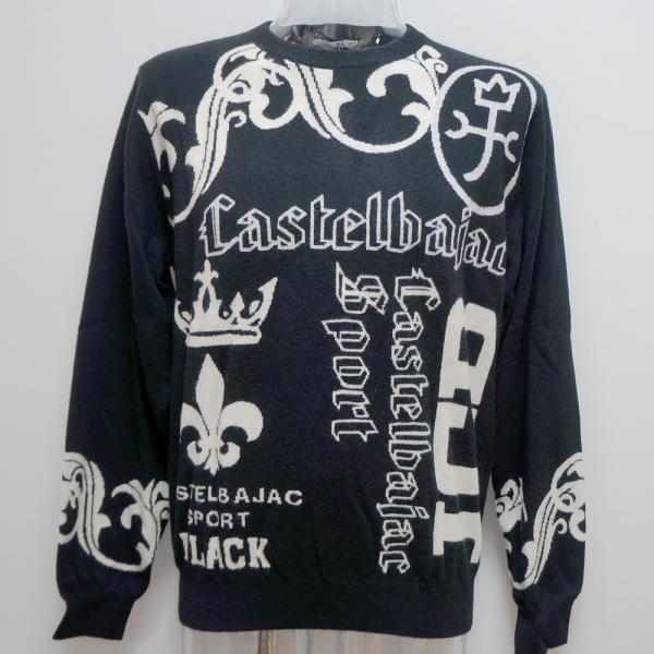 カステルバジャック スポーツ・23 秋冬 AW・新作・カシミヤ100 ロゴ柄 セーター(M)(L)(LL)7233461151-99