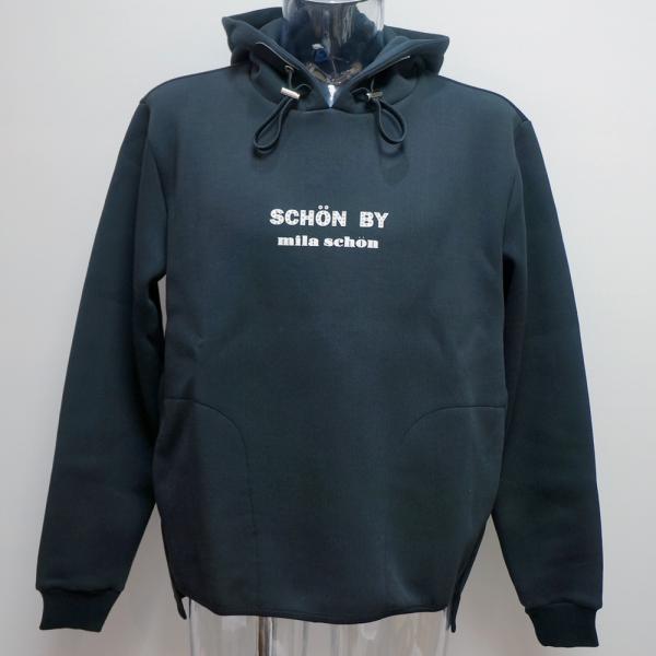 (schon)by mila schon・24 秋冬 AW 新作・スタッズロゴ パーカー(L)(LL)7324470104-99 ミラ・ショーン
