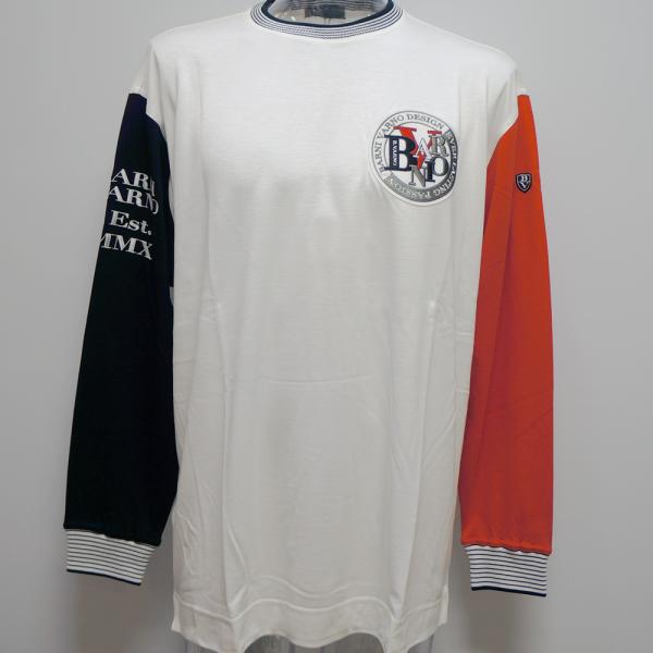 バーニヴァーノ・24 秋冬 AW 新作(LL)BVワッペン ポンチ素材 長袖Tシャツ(LL)BAW-NTN-5129-01-LL BARNI VARNO|aldo洋品店