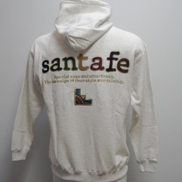 サンタフェ・24 AW 秋冬・裏毛オーバーサイズ バックアップリケ刺繍 パーカー(L)(LL)(3L)24-82408-001