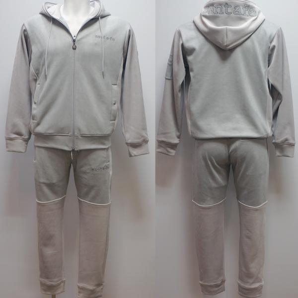 サンタフェ・24 AW 秋冬・ベロア・異素材切り替え フルジップ パーカー 上下(LL)(3L)24-82801-016　24-82802-016