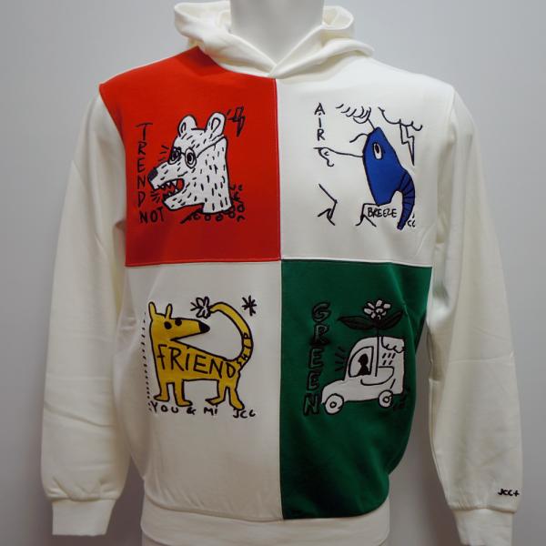 カステルバジャック・25 春夏 SS・新作・毛の荒物刺しゅう ポンチ絵 パーカー(L)(LL)7215170171-01