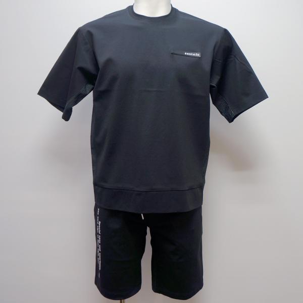 サンタフェ・25 春夏 SS 新作・ポンチ×タフタ オーバーサイズ 半袖Tシャツ 短パン 上下(L)(LL)(3L)(4L)25-83406-019　25-83420-019