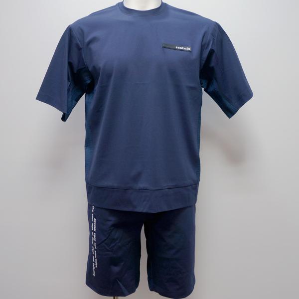 サンタフェ・25 春夏 SS 新作・ポンチ×タフタ オーバーサイズ 半袖Tシャツ 短パン 上下(L)(LL)(3L)(4L)25-83406-098　25-83420-098