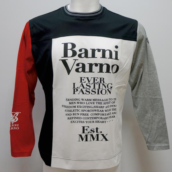 バーニヴァーノ ロゴプリント配色 長袖Tシャツ(LL) 25 春夏 SS 新作 BSS-OTN5217-09-LL BARNI VARNO(LL)|aldo洋品店