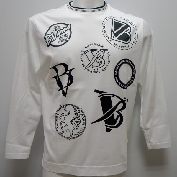 バーニヴァーノ エンブレム飛び柄プリント 長袖Tシャツ(M)(L) 25 春夏 SS 新作 BSS-OTN5219-01 BARNI VARNO(M)(L)
