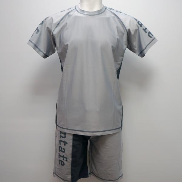 サンタフェ・25 春夏 SS 新作・ラッシュ切り替え 半袖 Tシャツ ショートパンツ 上下(L)(LL)(3L)(4L)25-83822-014　25-83823-014
