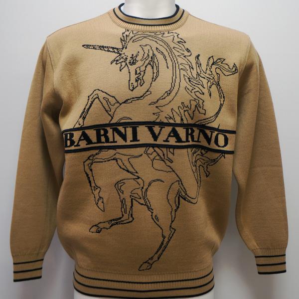 バーニヴァーノ・25 秋冬 AW 新作(M)(L)ユニ玉蜀黍 丸首 プルオーバー(M)(L)BAW-OSW5405-13 BARNI VARNO