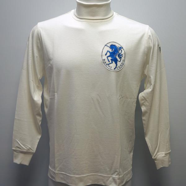 バーニヴァーノ・25 秋冬 AW 新作(LL)ユニコーンエンブレム ポンチ素材 タートル 長袖Tシャツ(LL)BAW-OTN5433-01-LL BARNI VARNO