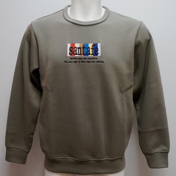 サンタフェ・25 AW 秋冬・ロゴタイプ刺しゅう 丸首 調教師(L)(LL)(3L)(4L)25-84404-017
