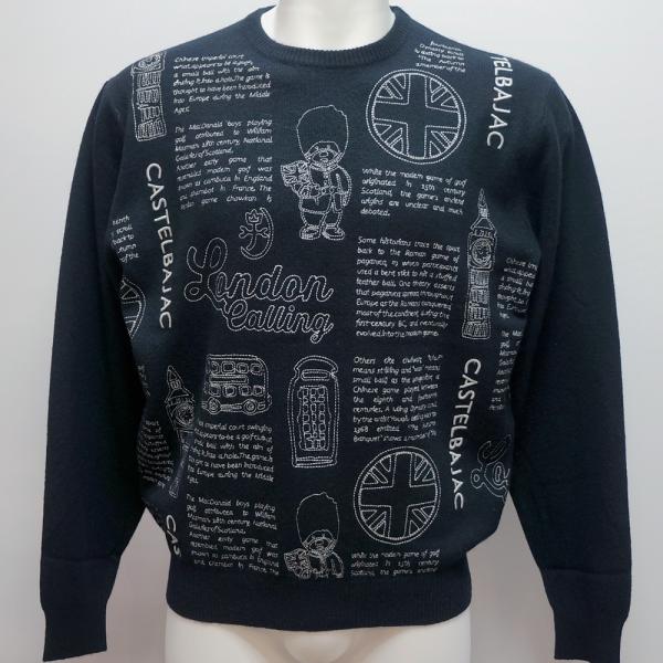 カステルバジャック・25 秋冬 AW・新作・刺繍柄 セーター(52)(3L)(54)(4L)7215461612-99 キングサイズ