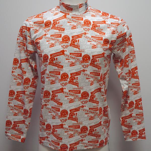カステルバジャック スポーツ・25 春夏 SS・新作・スマイルロゴ総柄 インナー 長袖Tシャツ(M)(L)(LL)7235171109-20