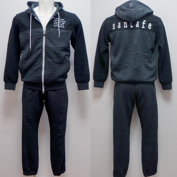 サンタフェ・25 秋冬 AW 新作・エンボスダンボール切り替え パーカー ブルゾン 上下(L)(LL)(3L)(4L)25-84801-019 25-84803-019|aldo洋品店