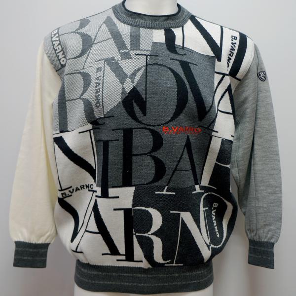 バーニヴァーノ・25 秋冬 AW 新作(3L)ロゴ柄 丸首 セーター(3L)BAW-OSW5402-05-3L BARNI VARNO｜aldo洋品店