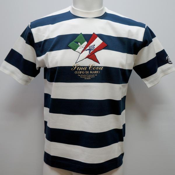 シナコバ・26 春夏 SS 新作・ボーダー 半袖 Tシャツ(M)(L)(LL)26120530-910｜aldo洋品店